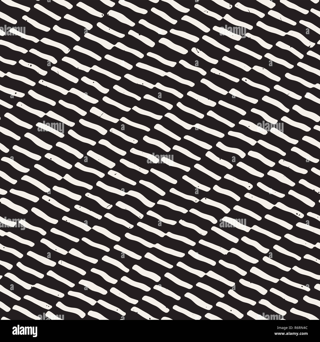 Hand gezeichneten Stil nahtlose Muster. Abstrakte geometrische Tiling Hintergrund in Schwarz und Weiß. Vektor doodle Linie Gitter Stockfoto