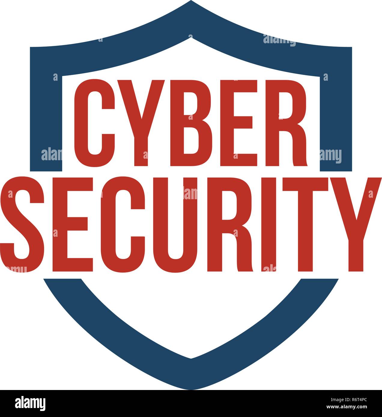 Cyber Security Shield Symbol oder Logo. Vector Illustration auf weißem Hintergrund. Stock Vektor