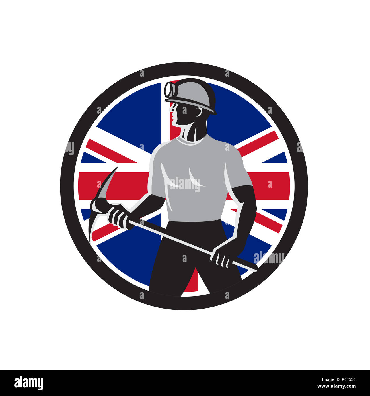 British Coal Miner Union Jack Flagge Symbol Stockfoto