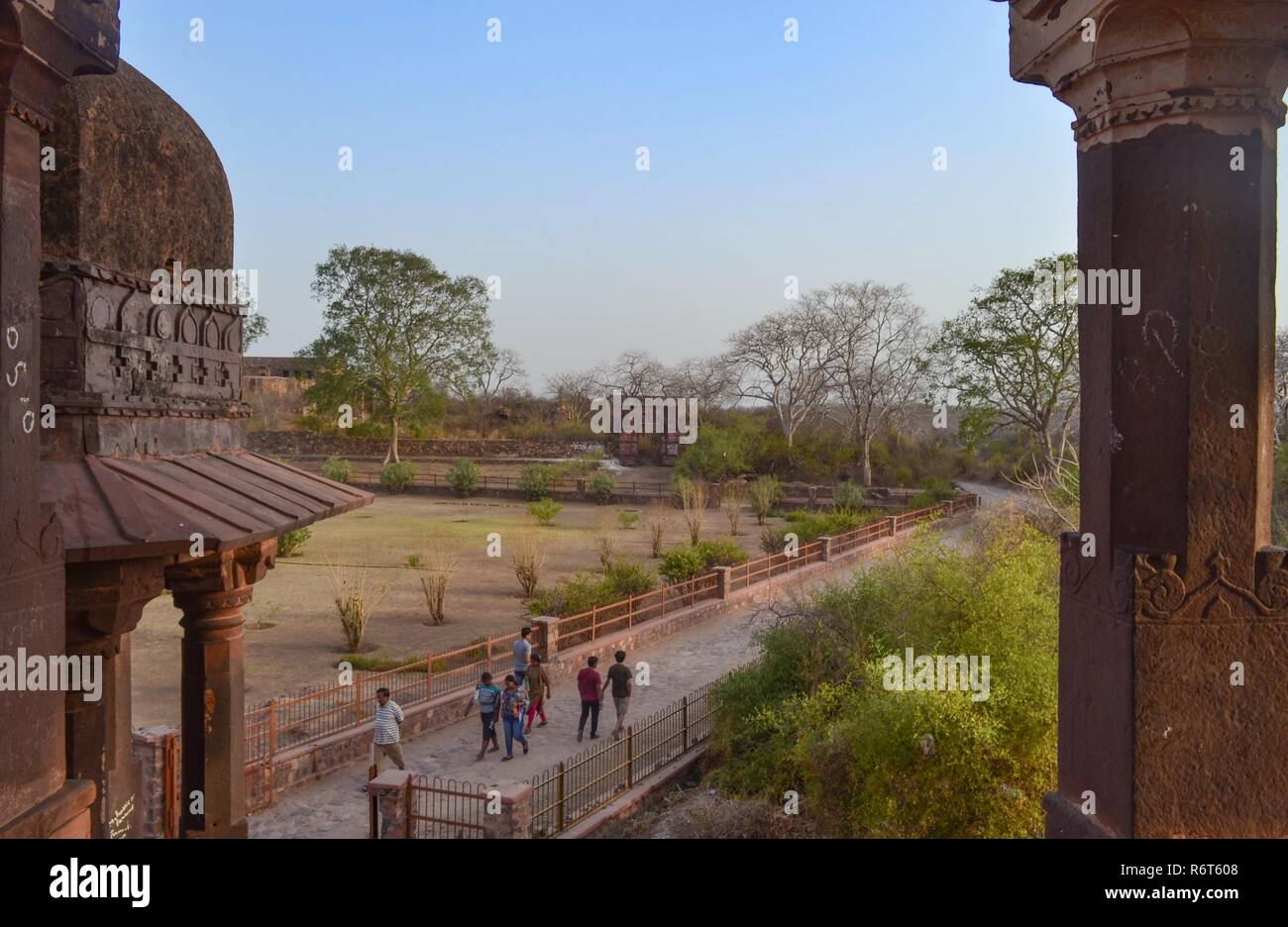 Ranthambore fort - UNESCO Weltkulturerbe, Rajasthan/Indien. Stockfoto