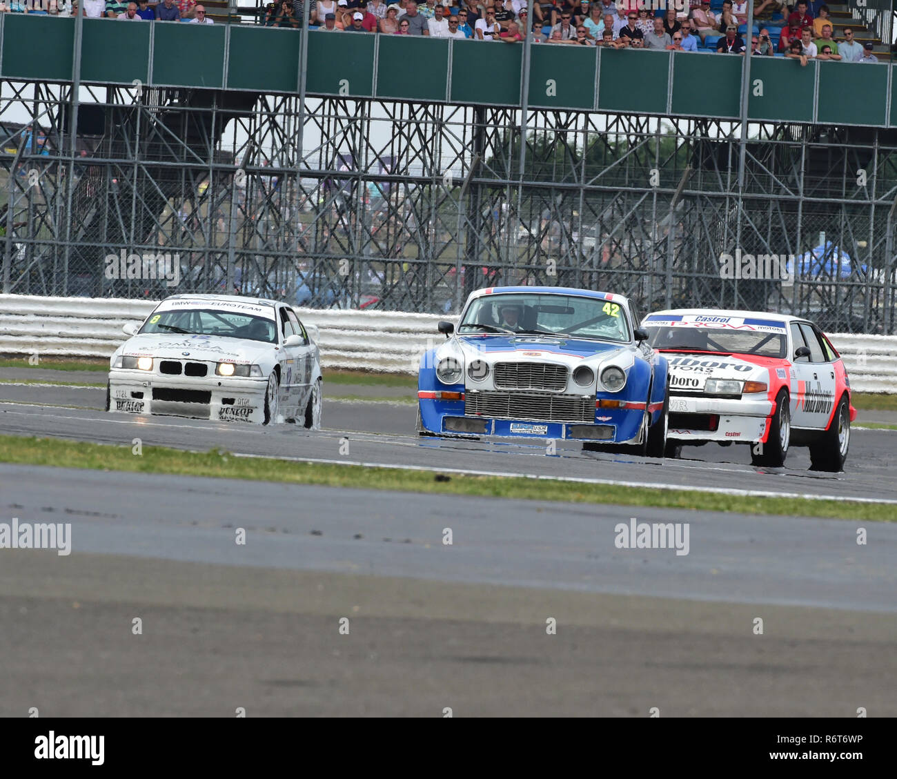 Paul Pochciol, Jaguar XJ12, Super Tourenwagen, Silverstone Classic 2014, 2014, Classic Racing Cars, historischen Rennwagen, HSCC, Jet, Jet Super Tourin Stockfoto