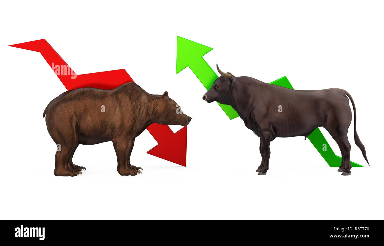 Bullish und Bearish Abbildung Stockfoto