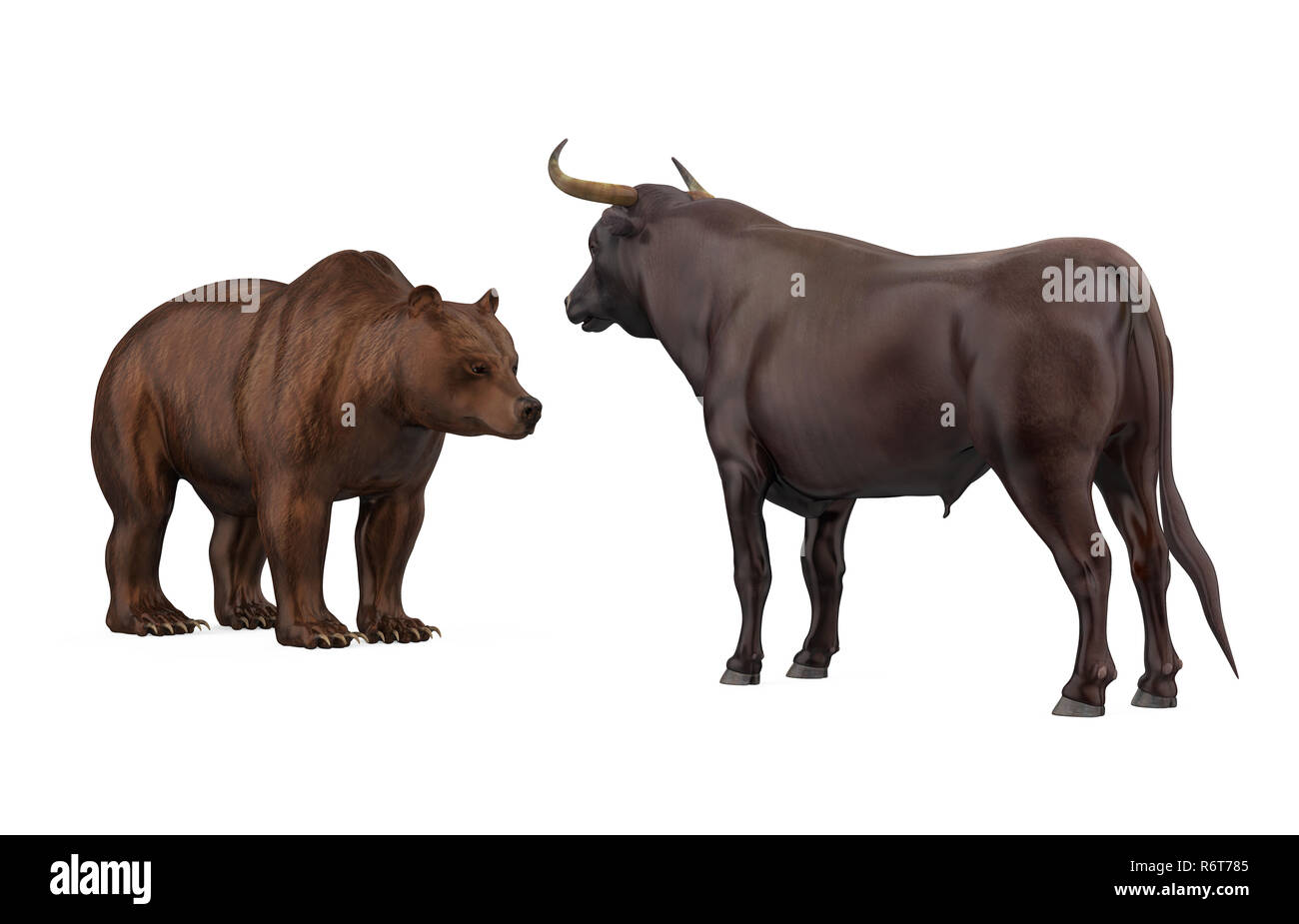 Bullish und Bearish Abbildung Stockfoto
