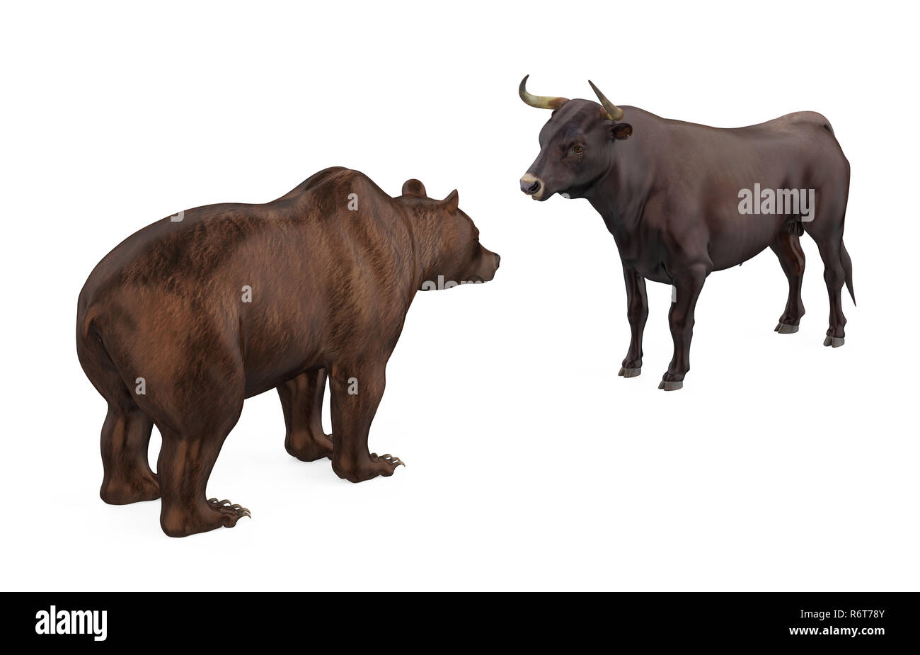 Bullish und Bearish Abbildung Stockfoto