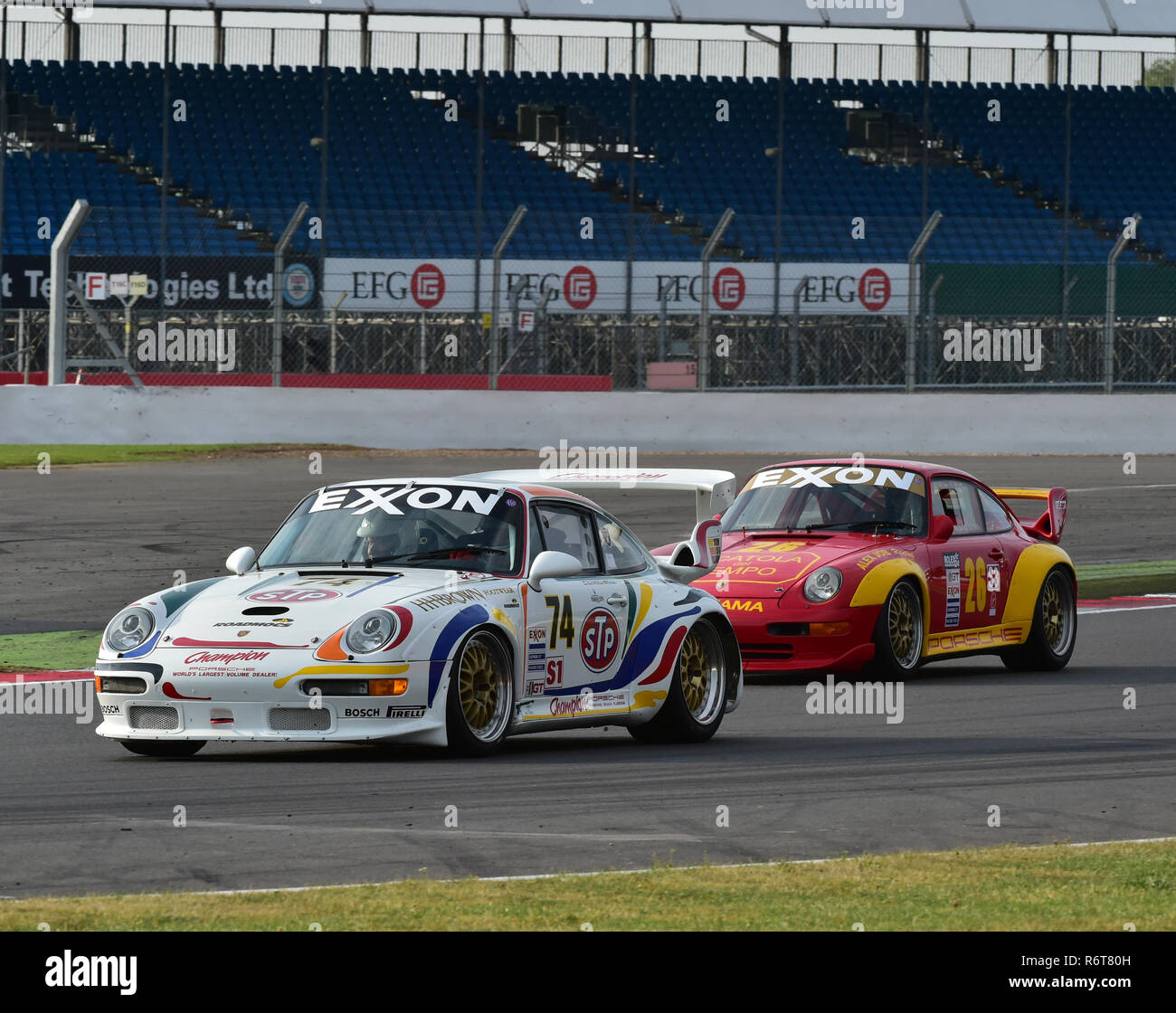 Henry Pearman, Porsche 993 GT2 R Evo, 90 von GT Legends, Silverstone Classic 2014, 90 von GT Legends, klassische Rennwagen, Rennfahrer, historische Raci Stockfoto