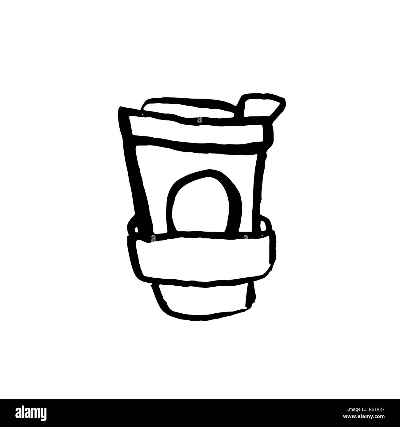 Papier Kaffeetassensymbol. Coffee to go grunge Tinte Vector Illustration. Stock Vektor
