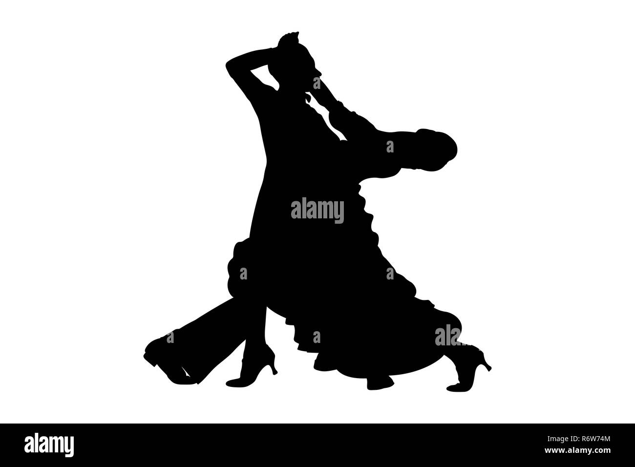 Tanzsport Gesellschaftstanz Paare Tänzer Vector Illustration Stockfoto