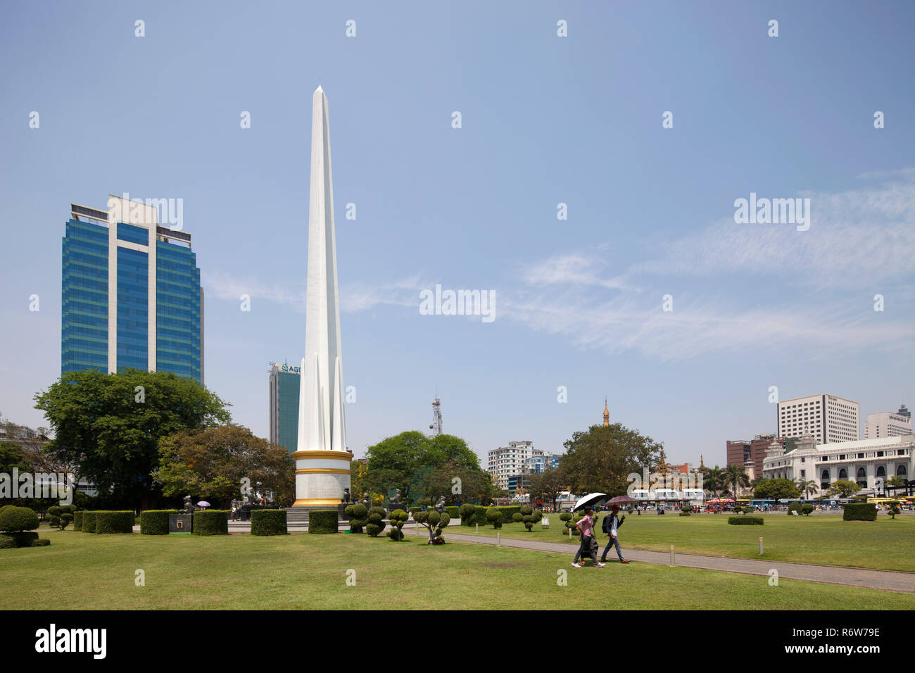 Independence Monument, mahabandoola Garten, Yangon, Myanmar, Asien Stockfoto