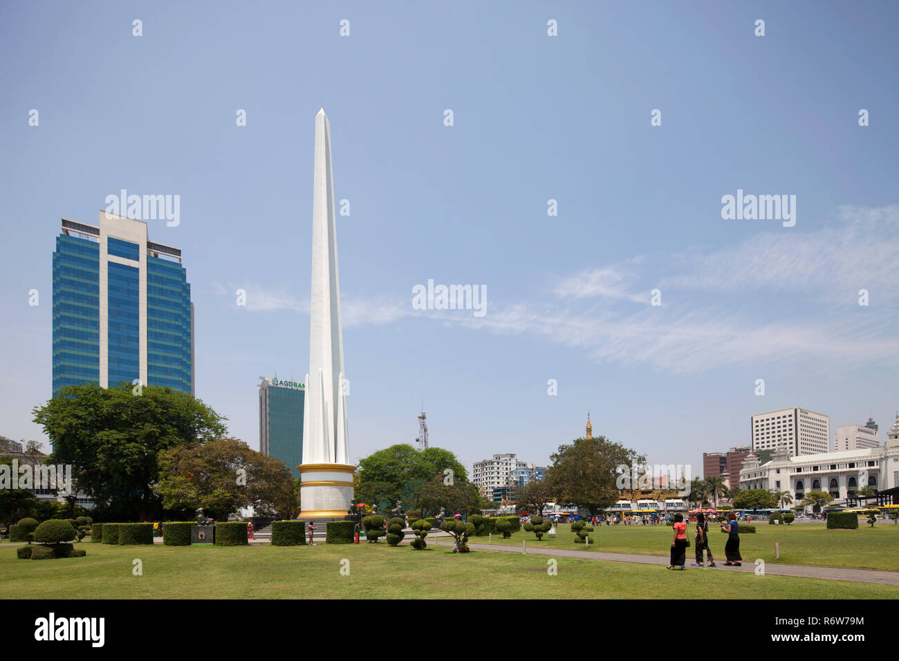 Independence Monument, mahabandoola Garten, Yangon, Myanmar, Asien Stockfoto