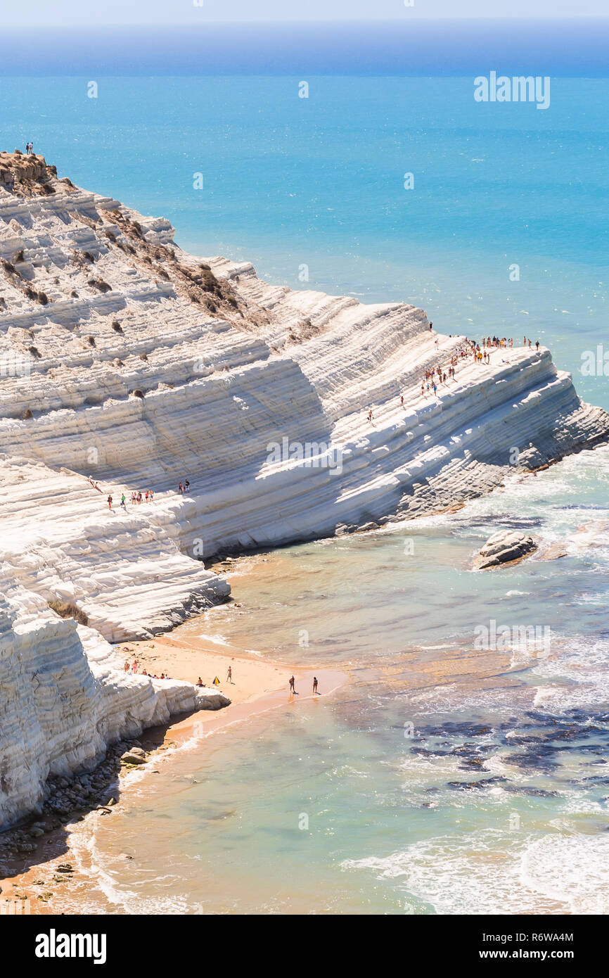 Die weiße Steilküste der Cala dei Turchi" in Sizilien, in der nähe von Agrigento. Italien Stockfoto