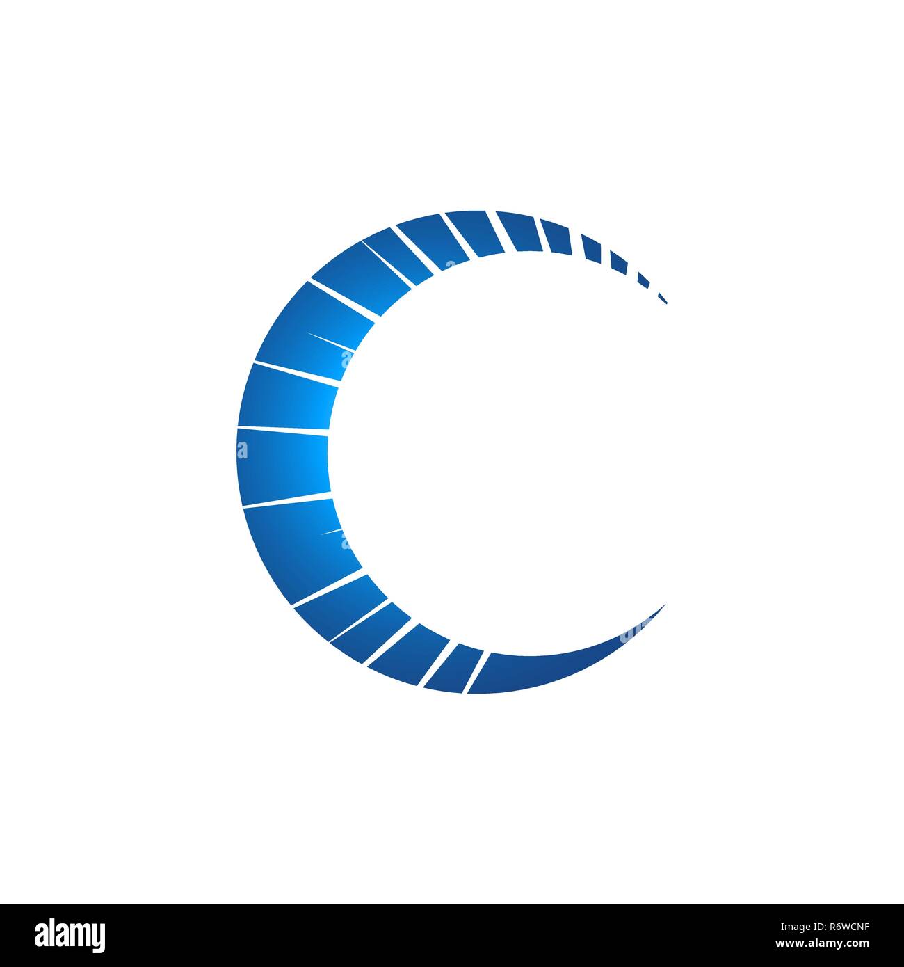 Kreative C schreiben Logo Vektor, russischen Buchstaben C mit Sommer grün rosa blau Farbverlauf Schatten Stock Vektor