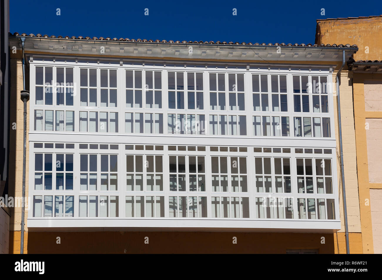 Windows in der Stadt Burgos, Castilla y Leon, Spanien Stockfoto