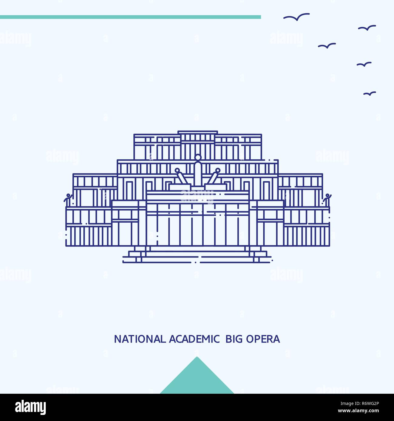 Nationale Akademische; große Oper skyline Vector Illustration Stock Vektor