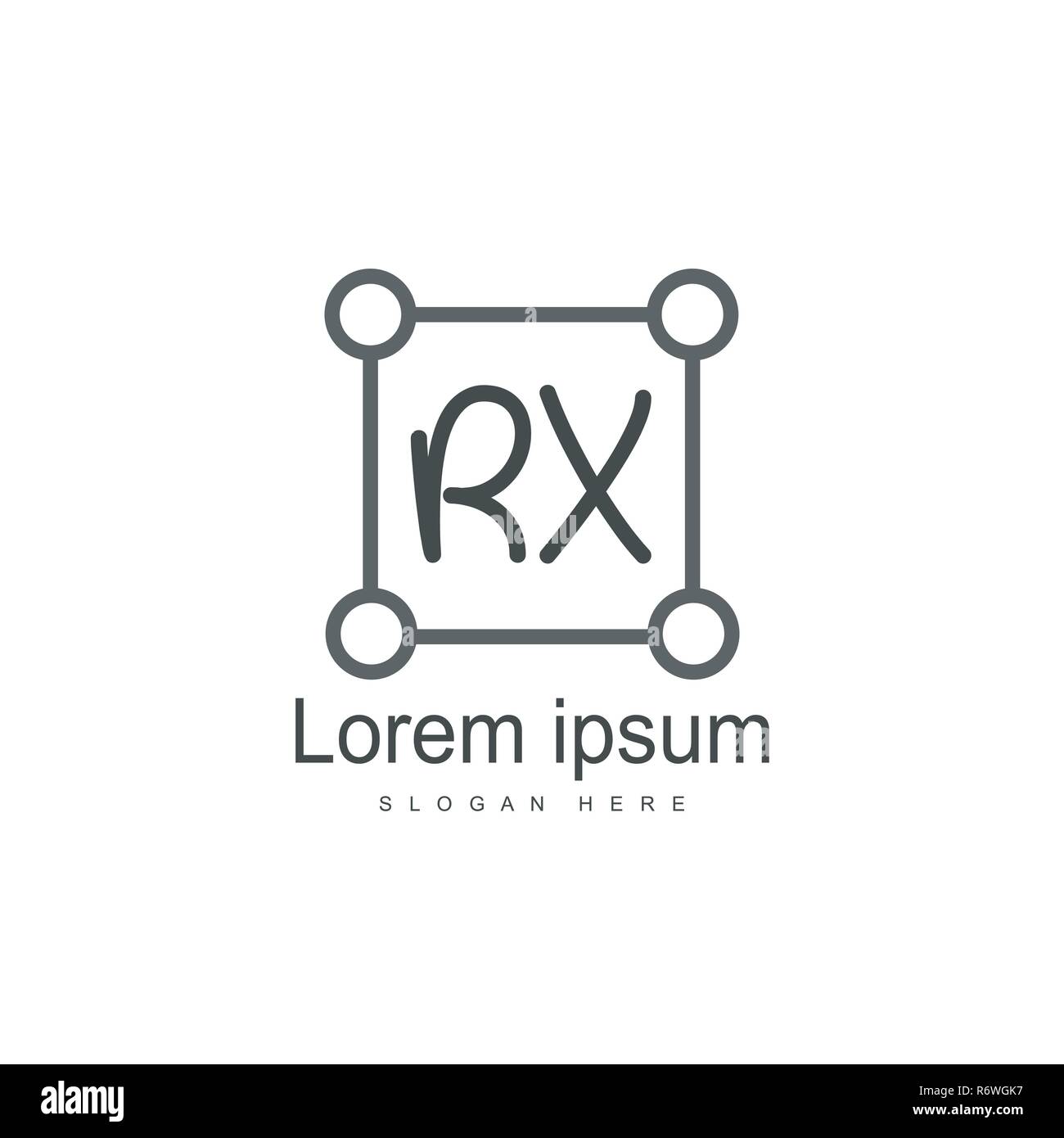Erste RX Logo Vorlage. Minimalistische schreiben Logo template Design Stock Vektor