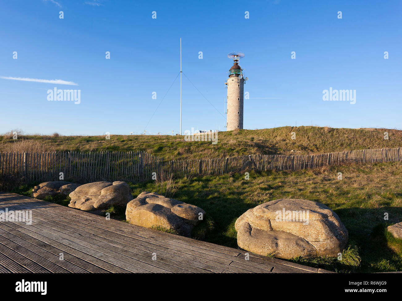 Leuchtturm von Cap Gris Nez, Cote d'Opale, Pas-de-Calais, Frankreich Stockfoto