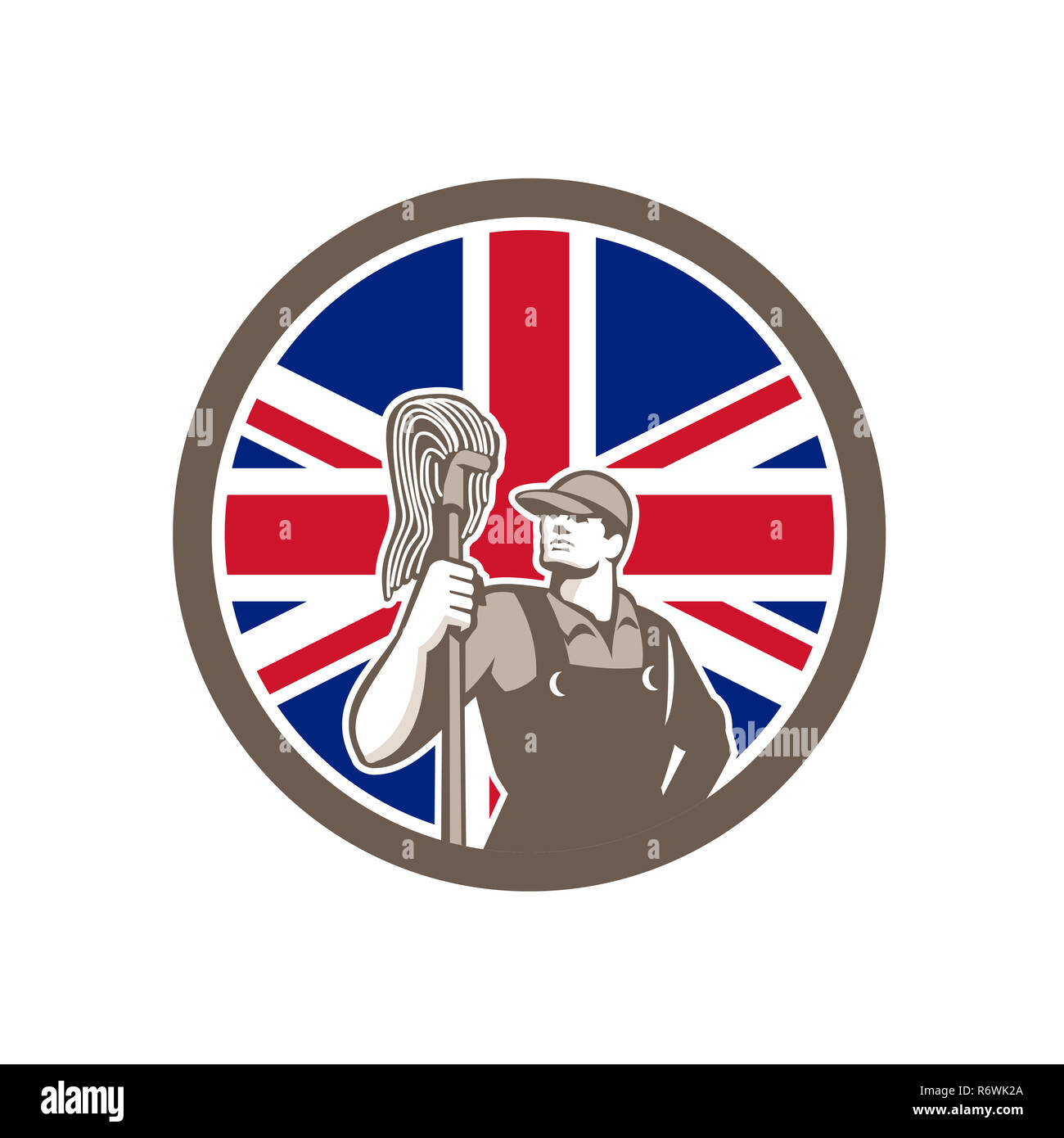 Britische Industriereiniger Union Jack Flagge Symbol Stockfoto