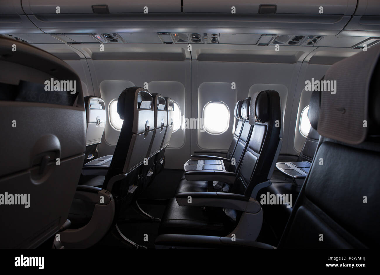 Airbus A320 Plane Inside Cabin Stockfotos Airbus A320