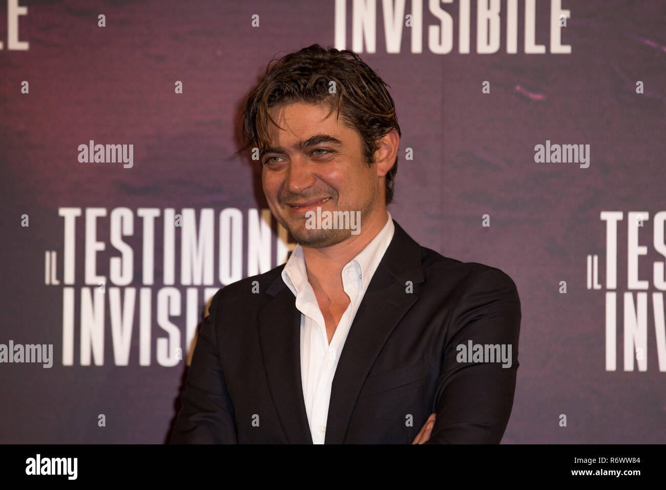 Riccardo Scamarcio dargestellt während der fotoauftrag der Film Il Testimone invisibile im Hotel St. Regis - Roma Stockfoto