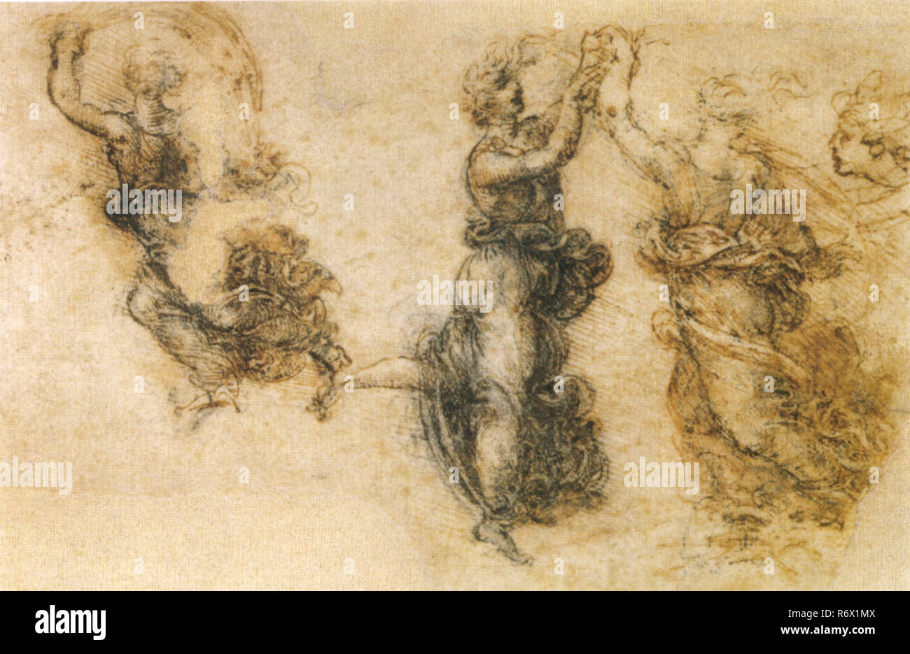 Vintage Leonardo Da Vinci Artwork Stockfoto