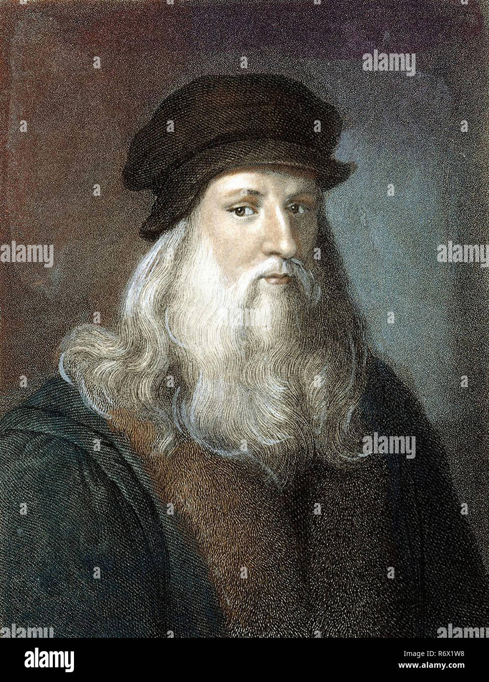 Vintage Leonardo Da Vinci Artwork Stockfoto