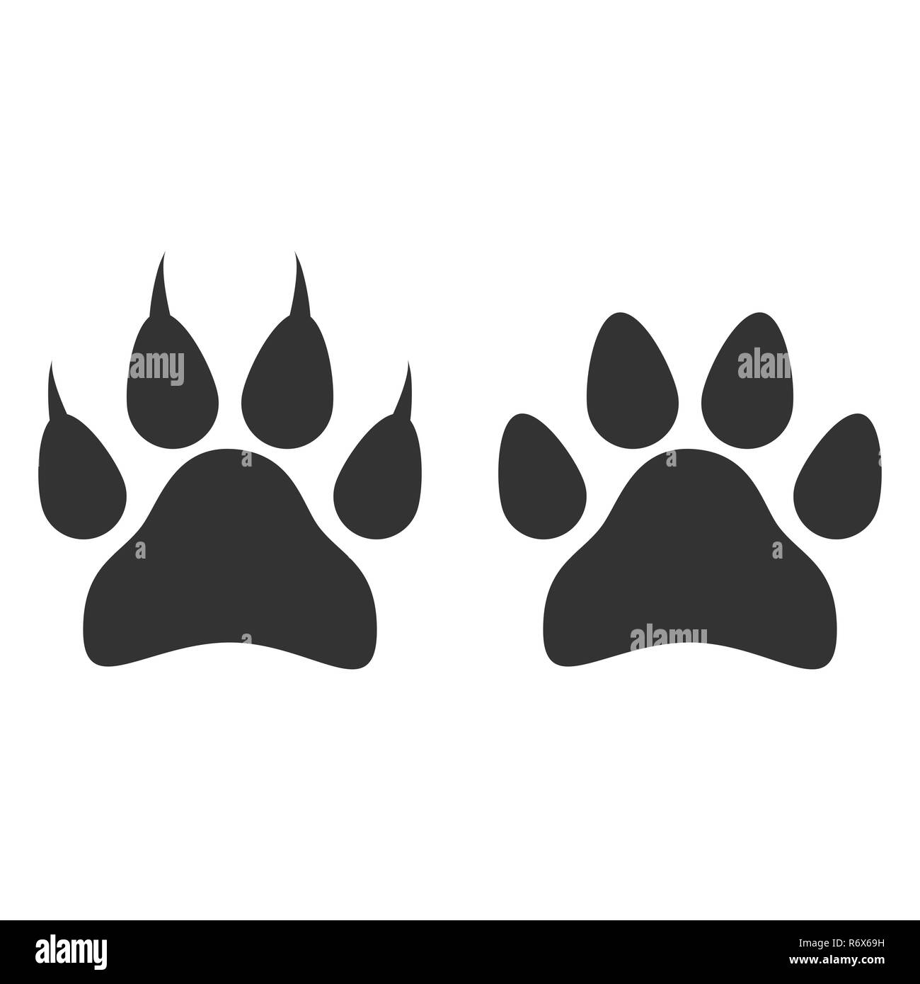 Paw Symbol "Drucken". Vector Illustration, flache Bauform. Stock Vektor