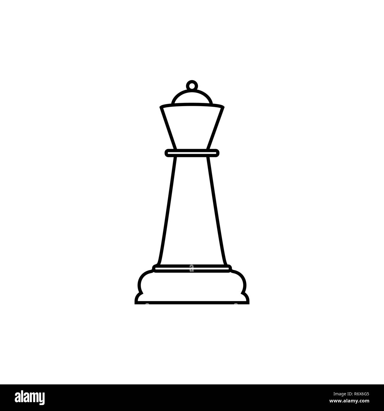 Quenn line Schach Symbol. Vector Illustration, flache Bauform. Stock Vektor