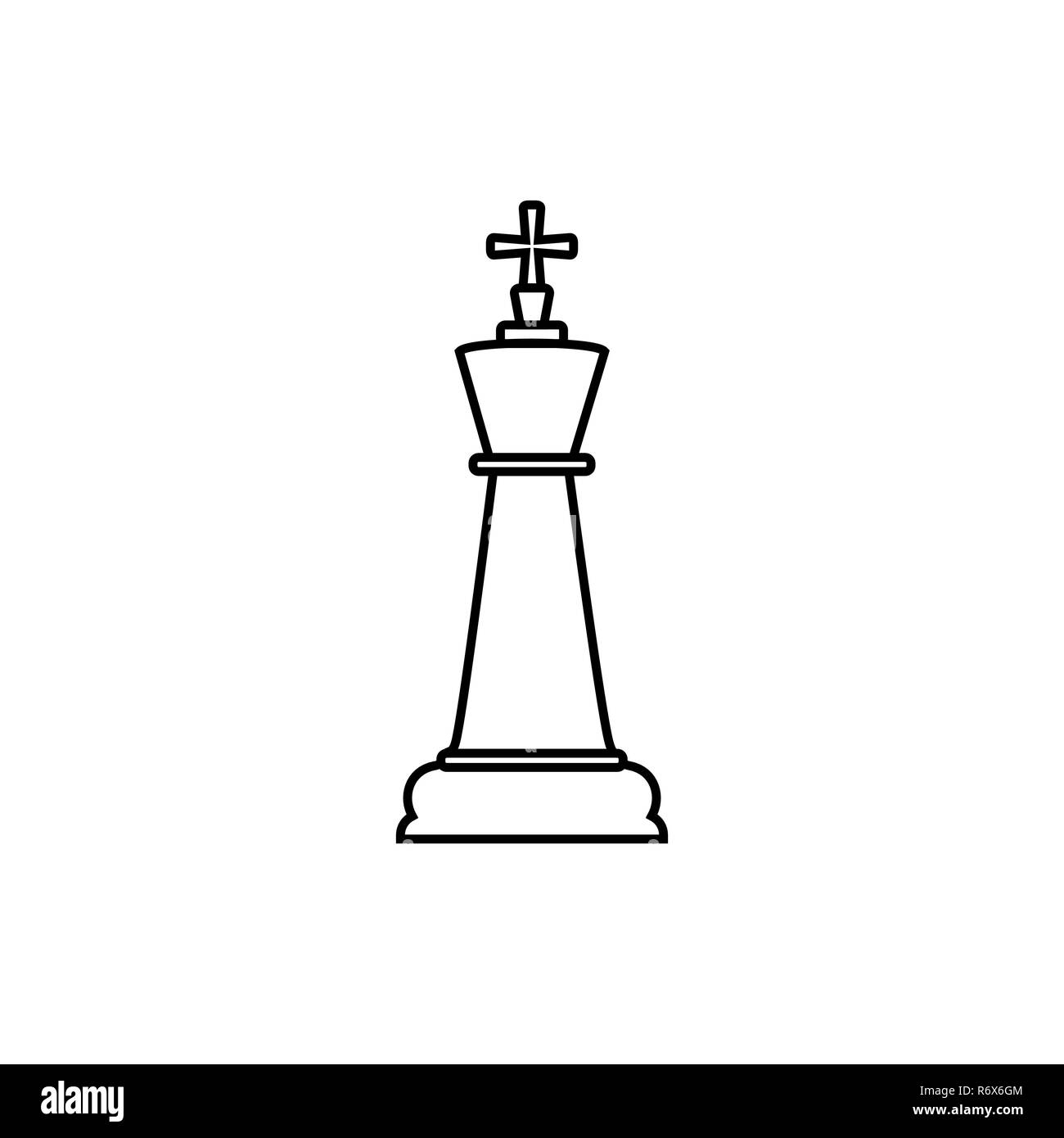 König line Schach Symbol. Vector Illustration, flache Bauform. Stock Vektor