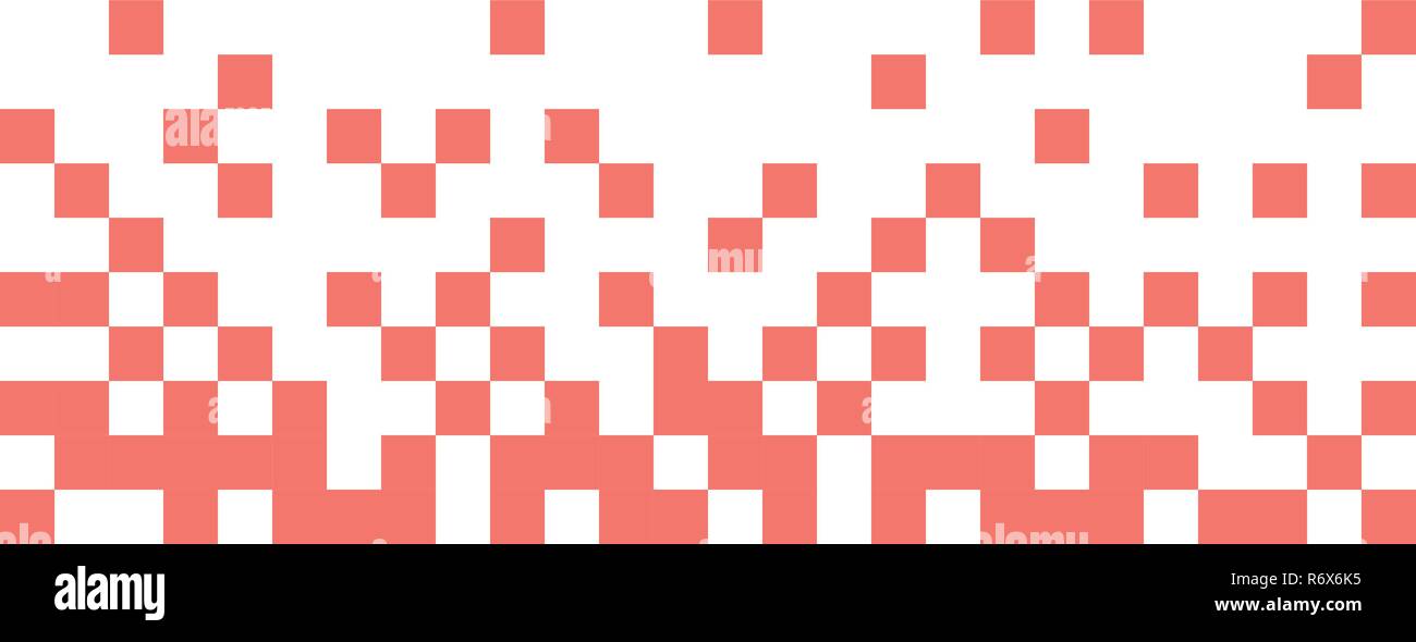 Abstract vector Hintergrund mit weißer Pixel auf lebende Koralle Farbe. Stock Vektor