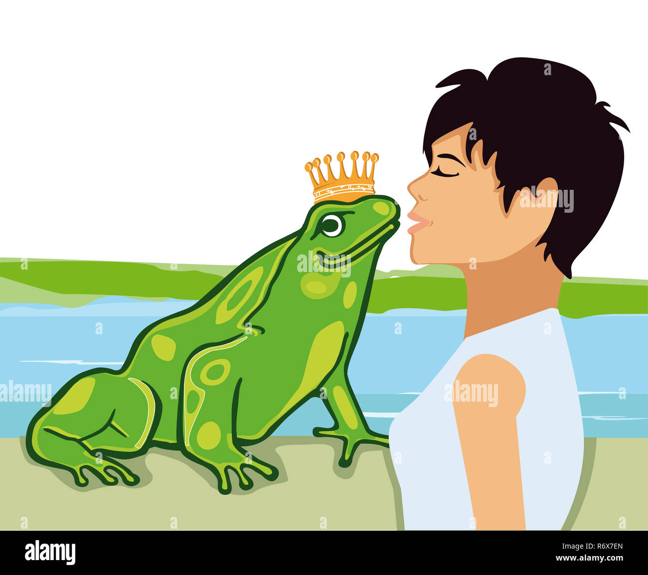 Küss den Frosch Prinz Abbildung Stockfoto