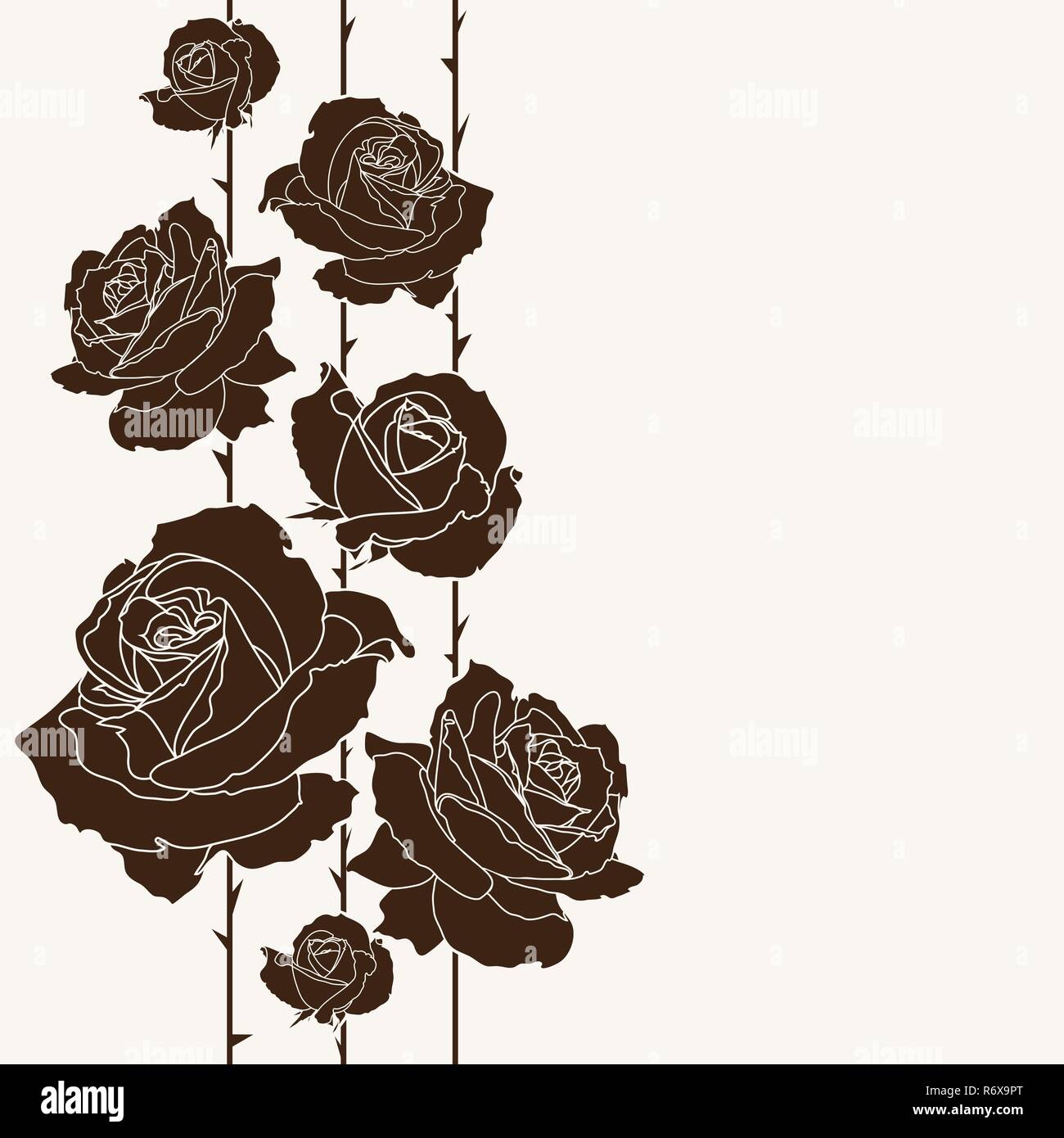 Blumenstrauß aus Rosen, nahtlose Hintergrund, florales Design Stock Vektor