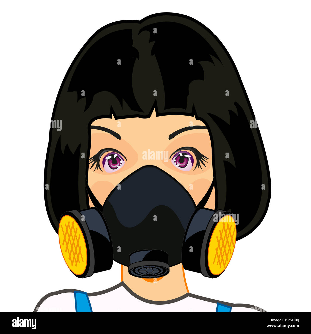 Mädchen in der Atemschutzmaske Stockfoto