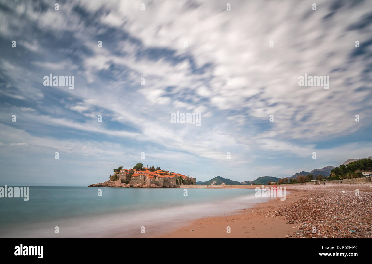 Historische Altstadt Sveti Stefan Stockfoto