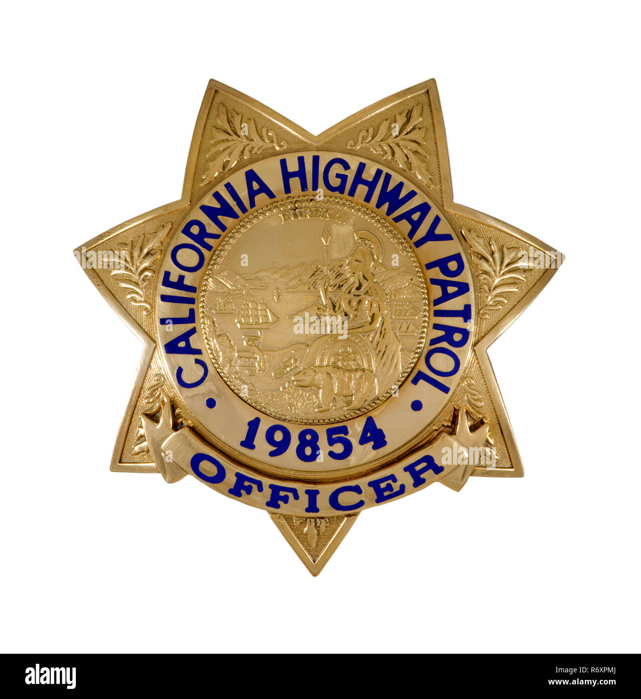 California's Highway Patrol Officer Abzeichen Stockfoto