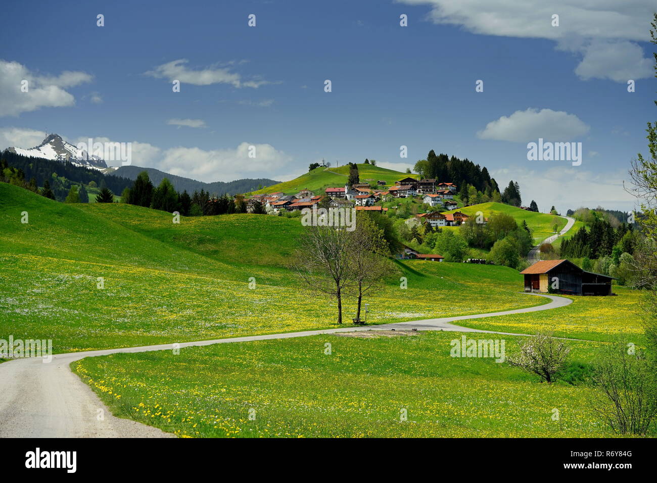 In der Nähe von wertach Bichel bin grÃ¼nten im oberallgÃ¤u Stockfoto