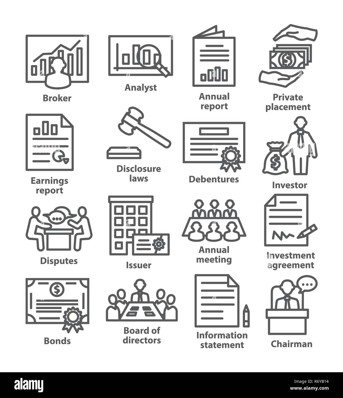 Business Management line Icons Pack 37 Stock Vektor