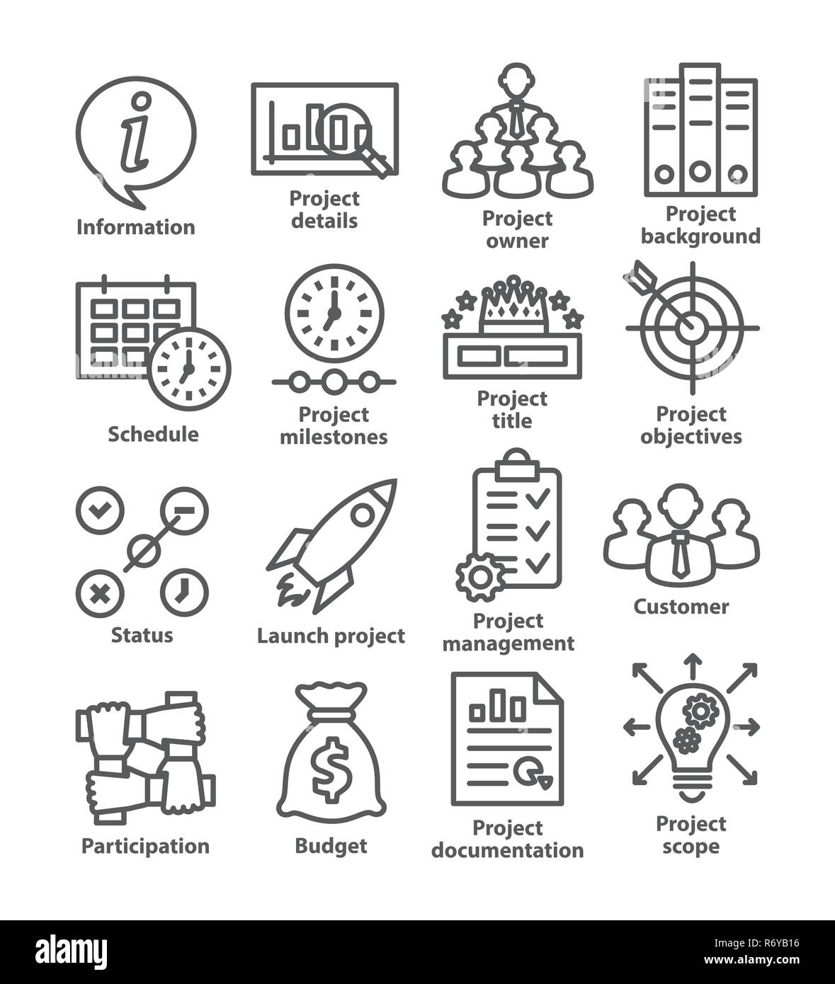 Business Management line Icons Pack 44 Stock Vektor
