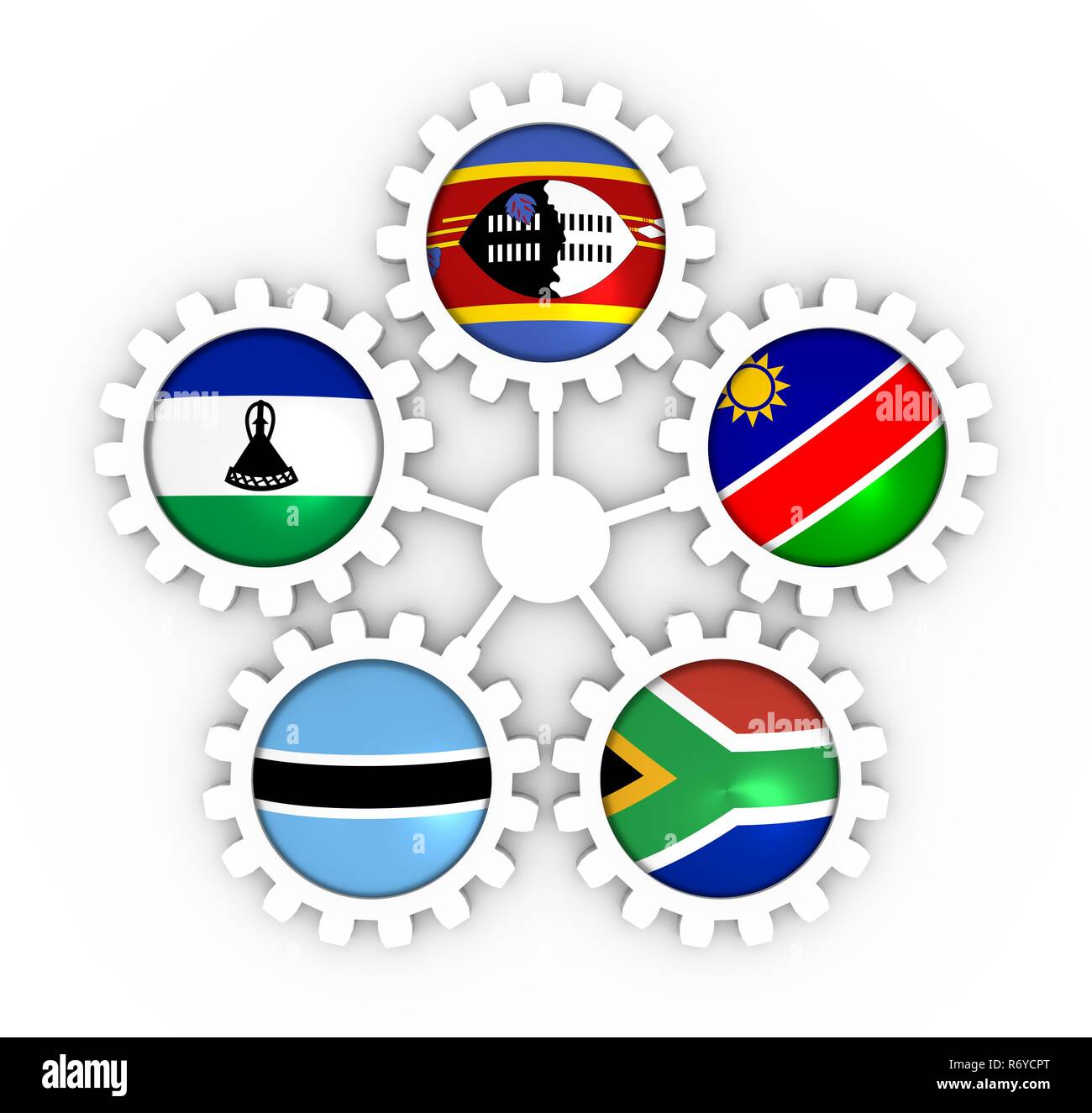 Southern African Customs Union Mitglieder Stockfoto