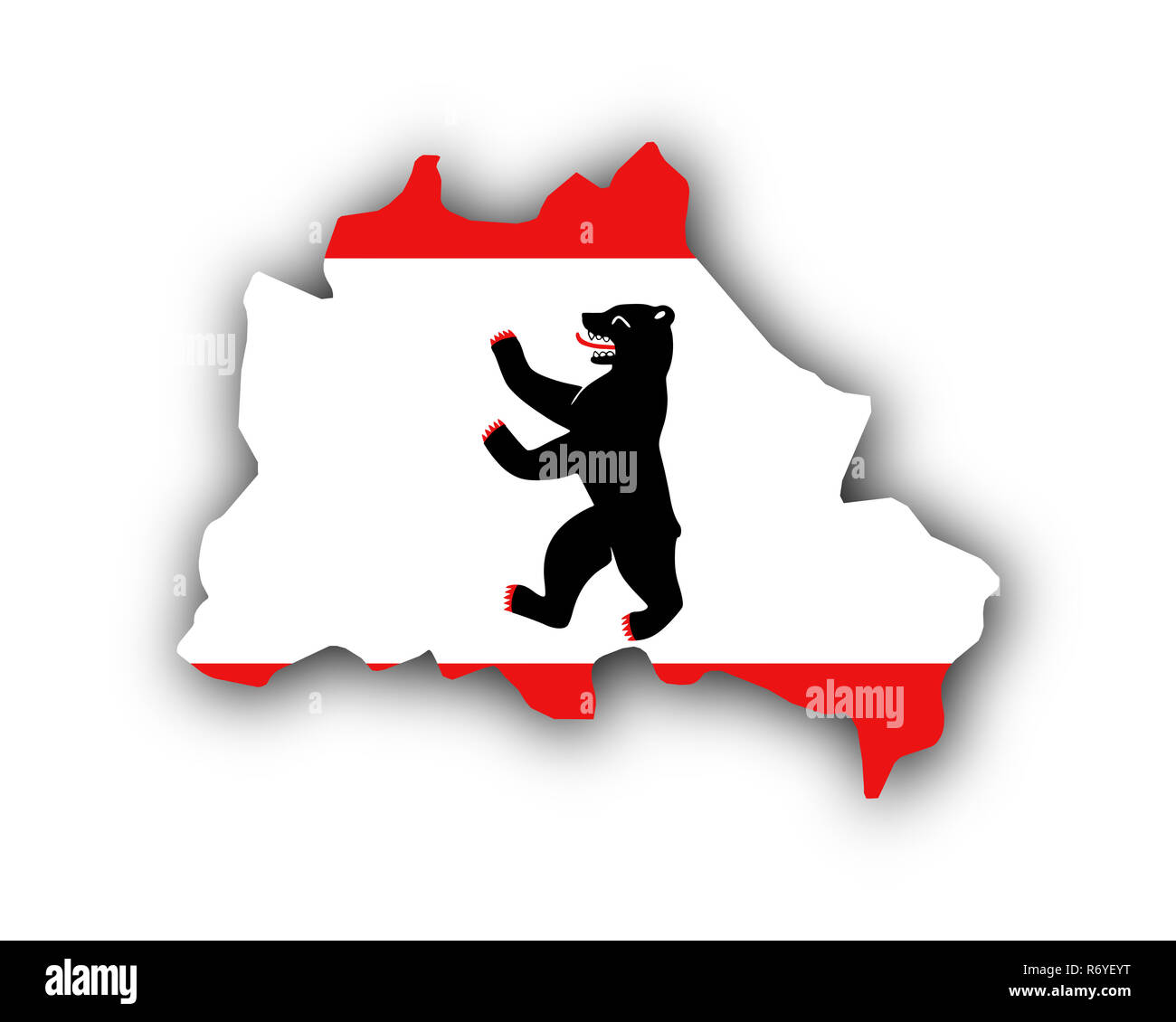 Karte und Flagge von Berlin Stockfoto