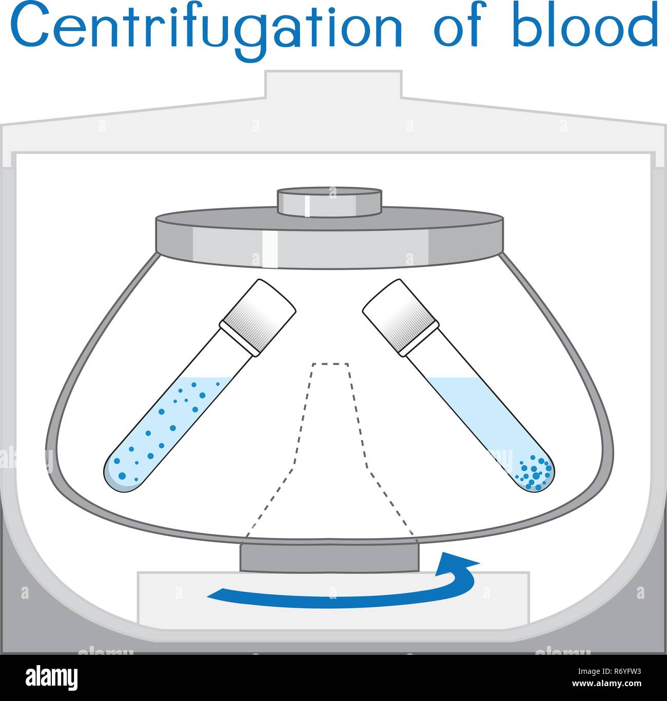 Zentrifugation von Blut Maschine Abbildung Stock Vektor