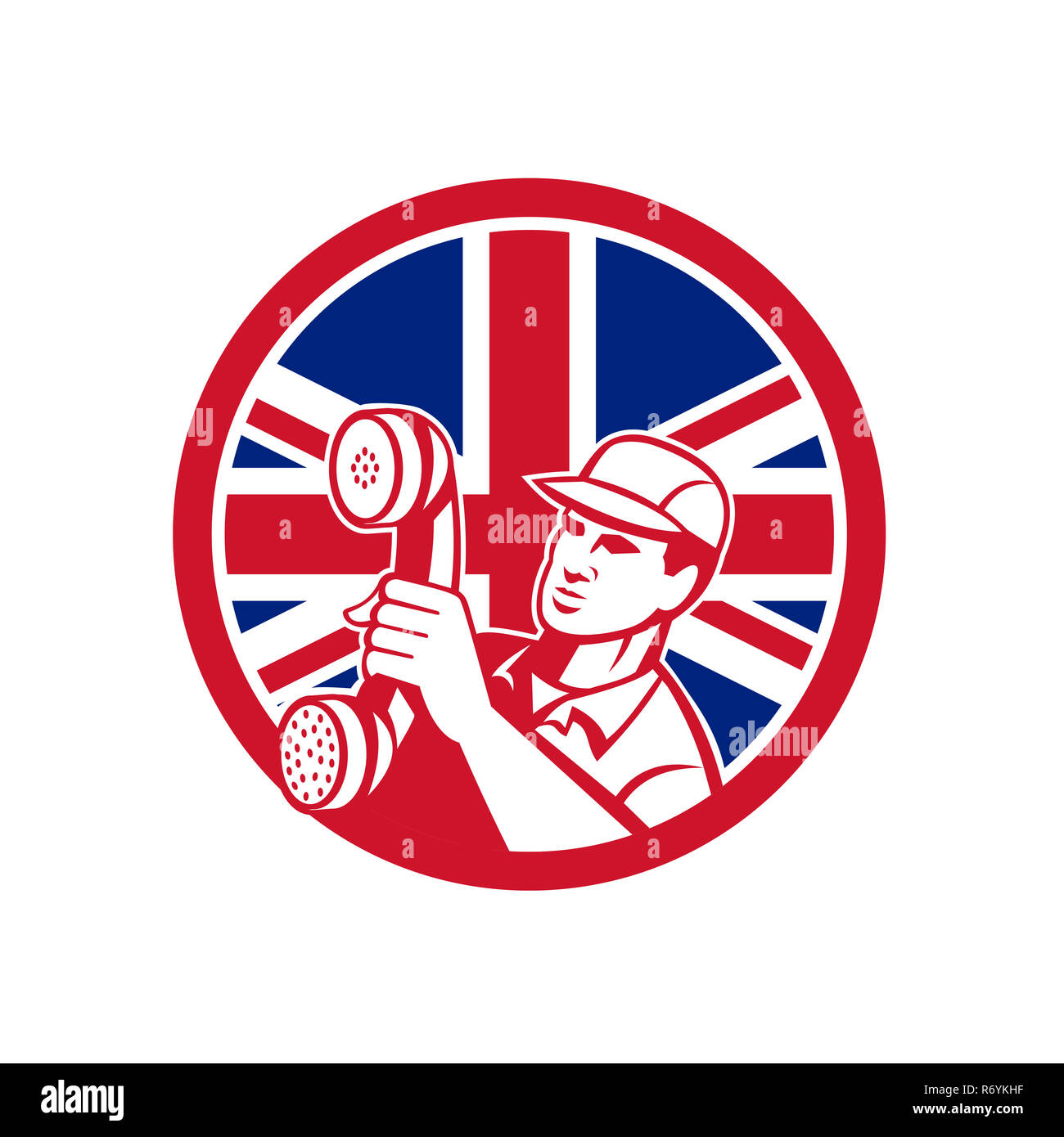 Britische Telefon Installation Reparatur Techniker Symbol Stockfoto