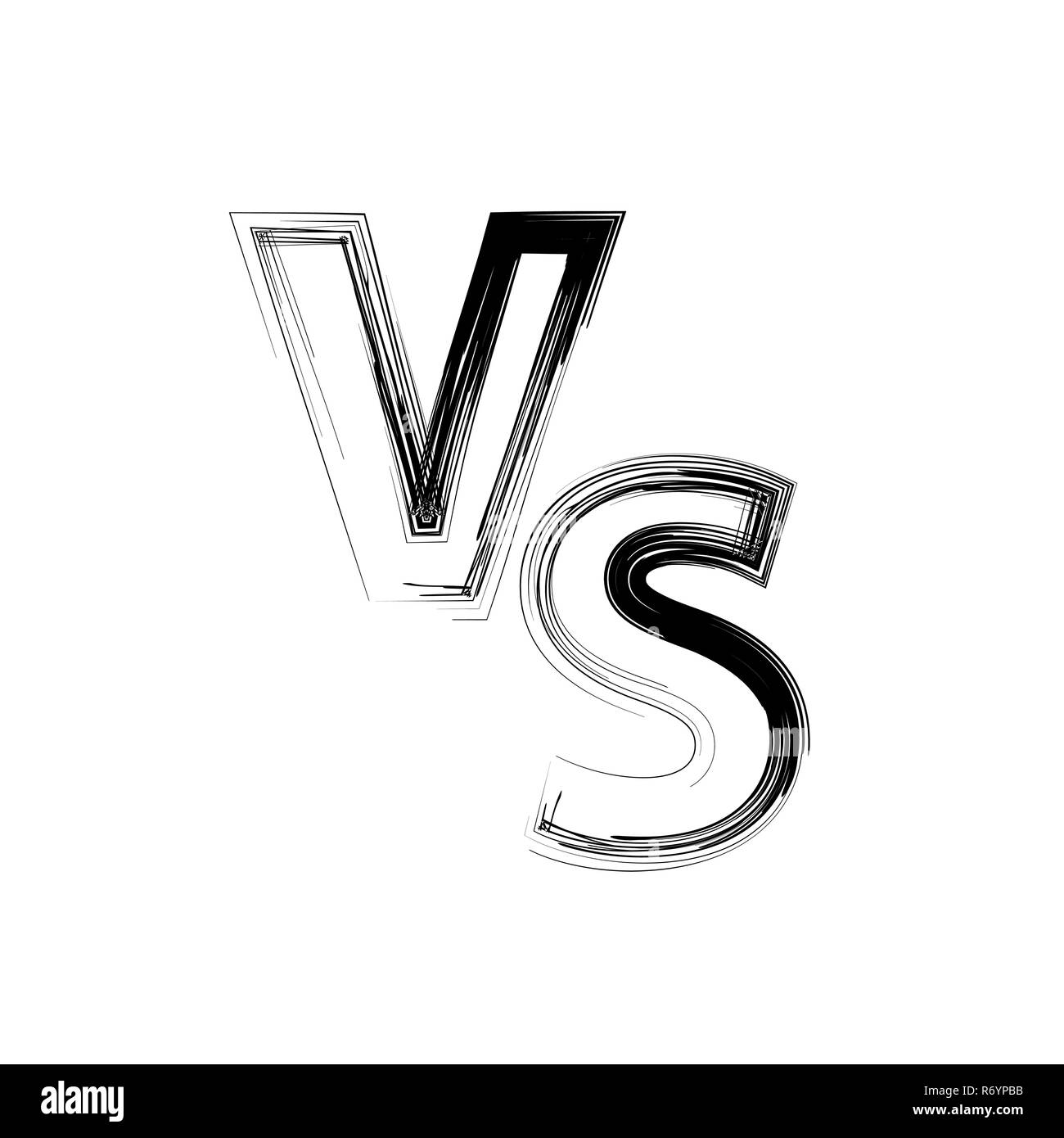 Konzept der Konfrontation, zusammen, Finale kämpfen. Versus VS Briefe Hintergrund Kampf Stockfoto