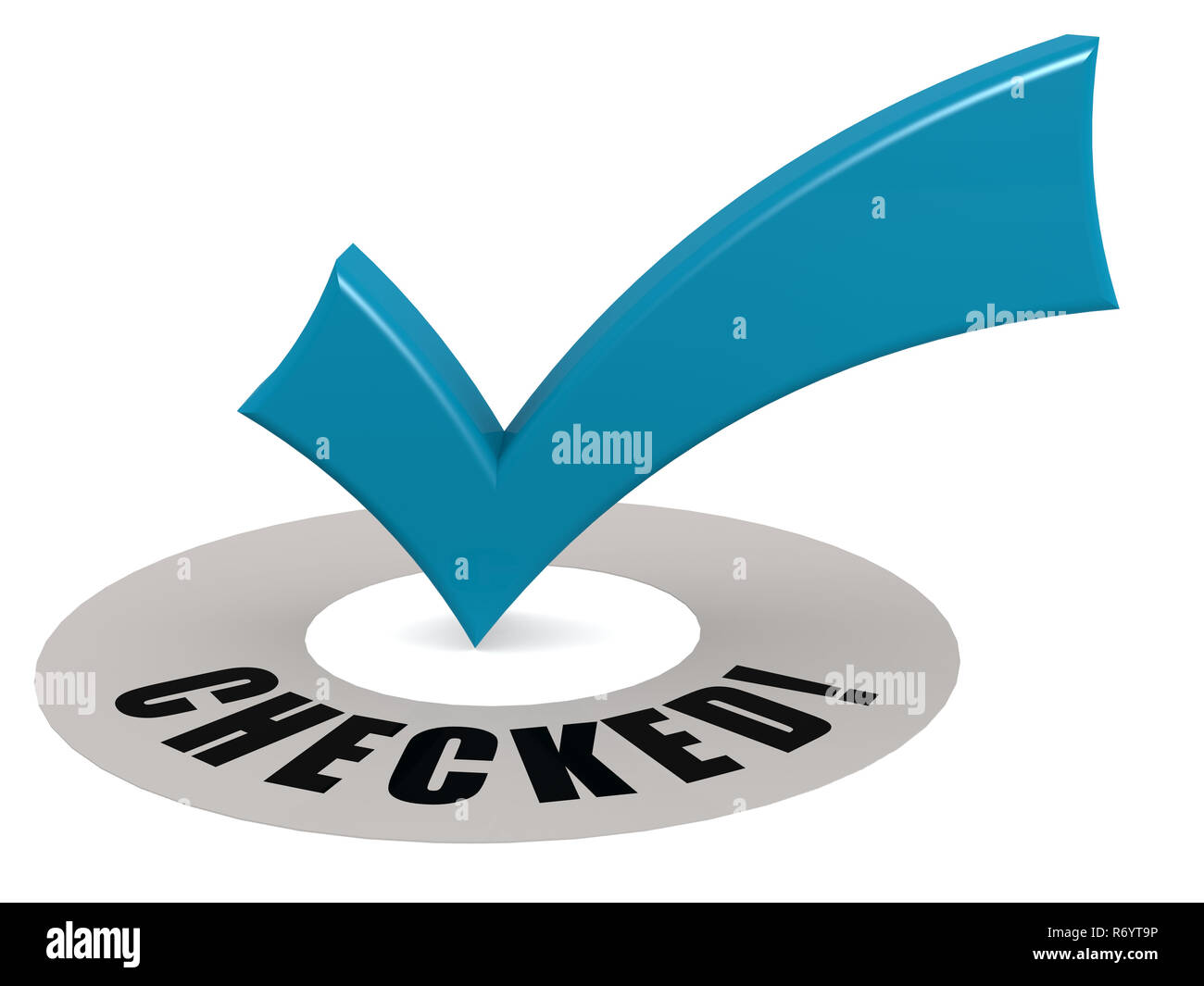 Wort und blaues Häkchen aktiviert Stockfoto