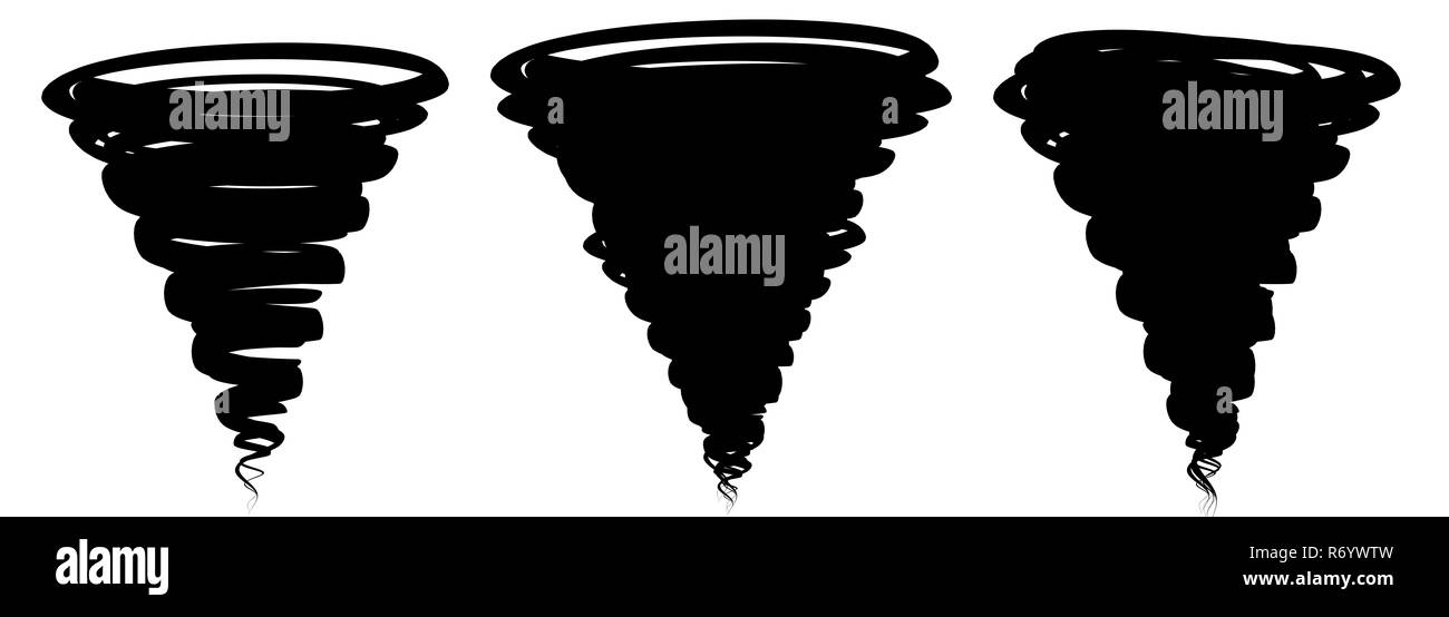 3D-Rendering des Tornado mit Reflexion isoliert auf weiss Stockfoto