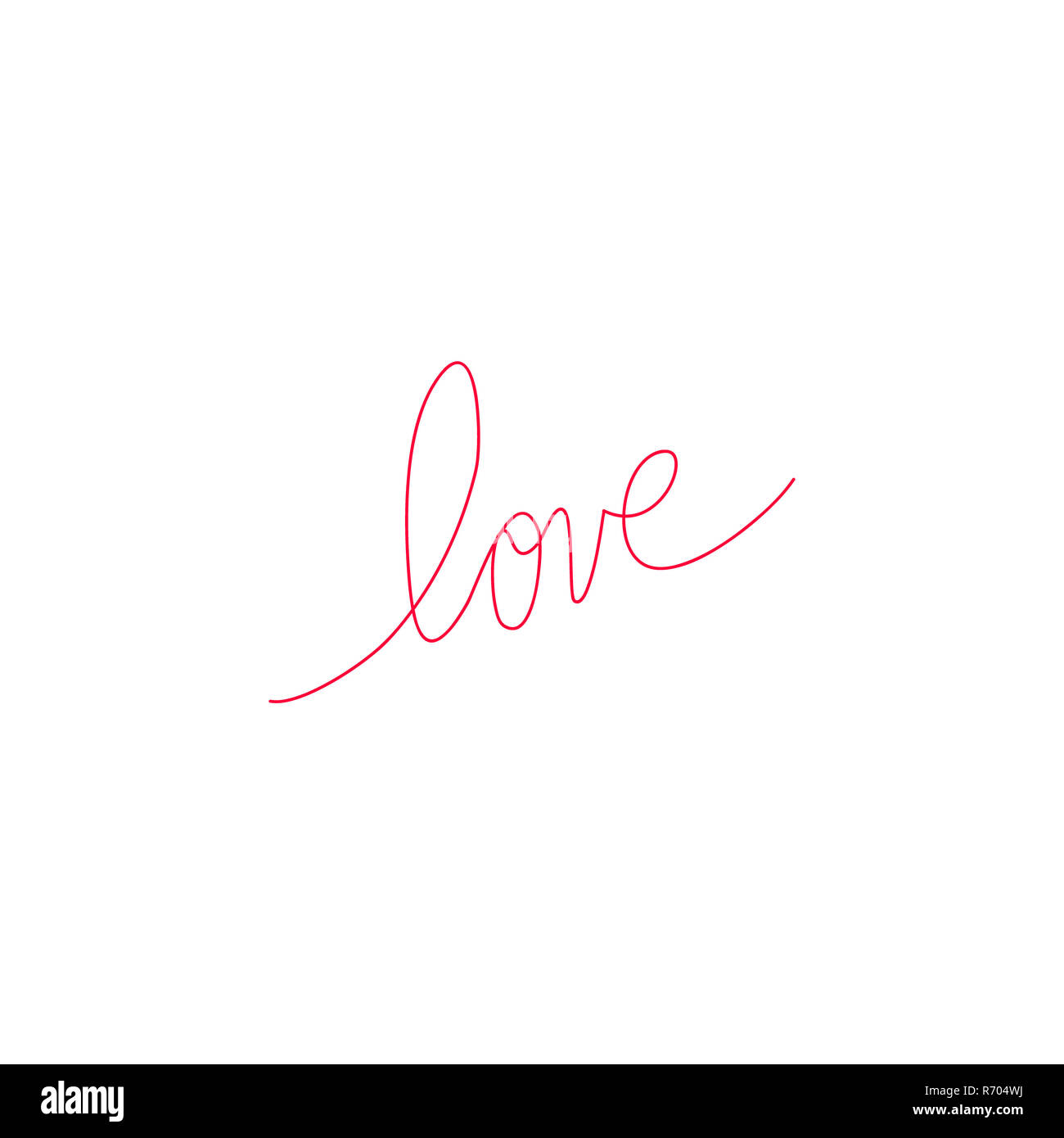 Herz und Liebe im kontinuierlichen Zeichnen von Linien in einem flachen Stil im kontinuierlichen Linien zeichnen. Durchgehende schwarze Linie. Die Arbeit von flachen Design. Symbol der Liebe und der Zärtlichkeit Stockfoto