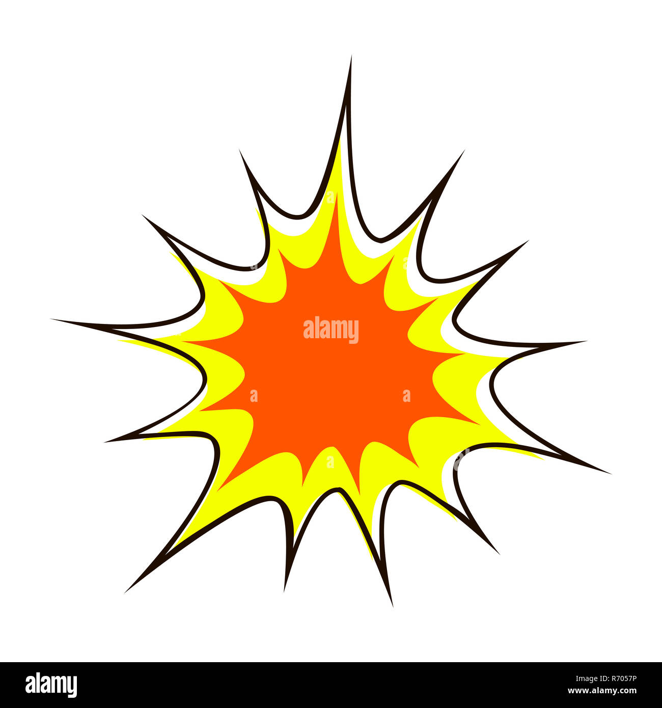 Explodieren Sie, Blitz, Explosion Cartoon, Sterne platzen Stockfoto