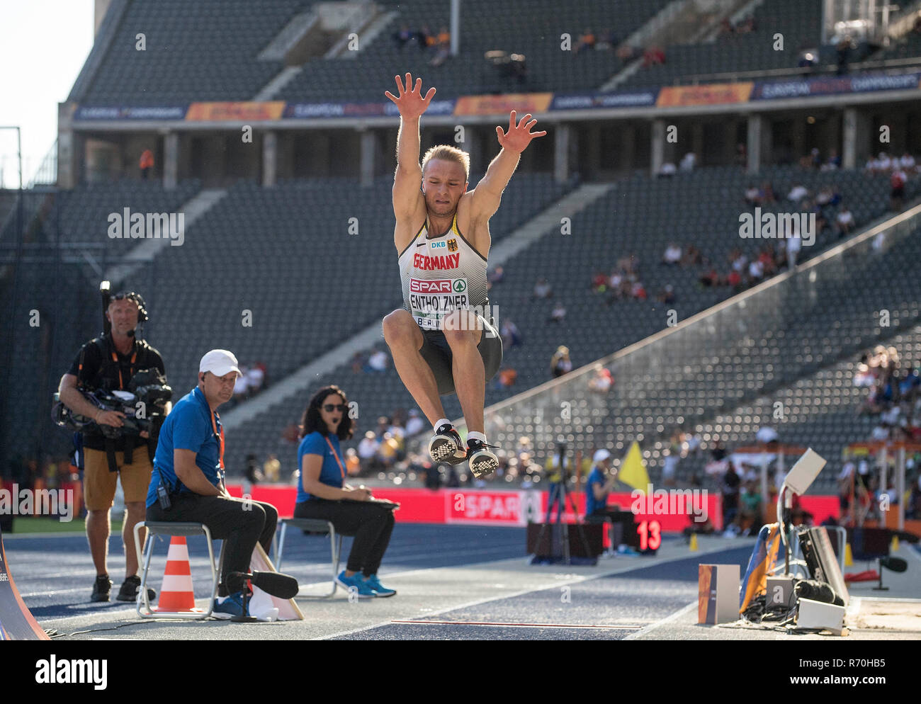 Maximilian ENTHOLZNER, Deutschland, Aktion, Qualifizierung im Weitsprung der Männer, die am 06.08.2018 der Europäischen Leichtathletik WM 2018 in Berlin/Deutschland vom 06.08. - 12.08.2018. | Verwendung weltweit Stockfoto