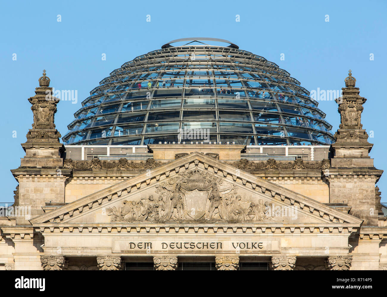 Reichstag Kuppel, Regierungsviertel, Berlin, Deutschland Stockfoto