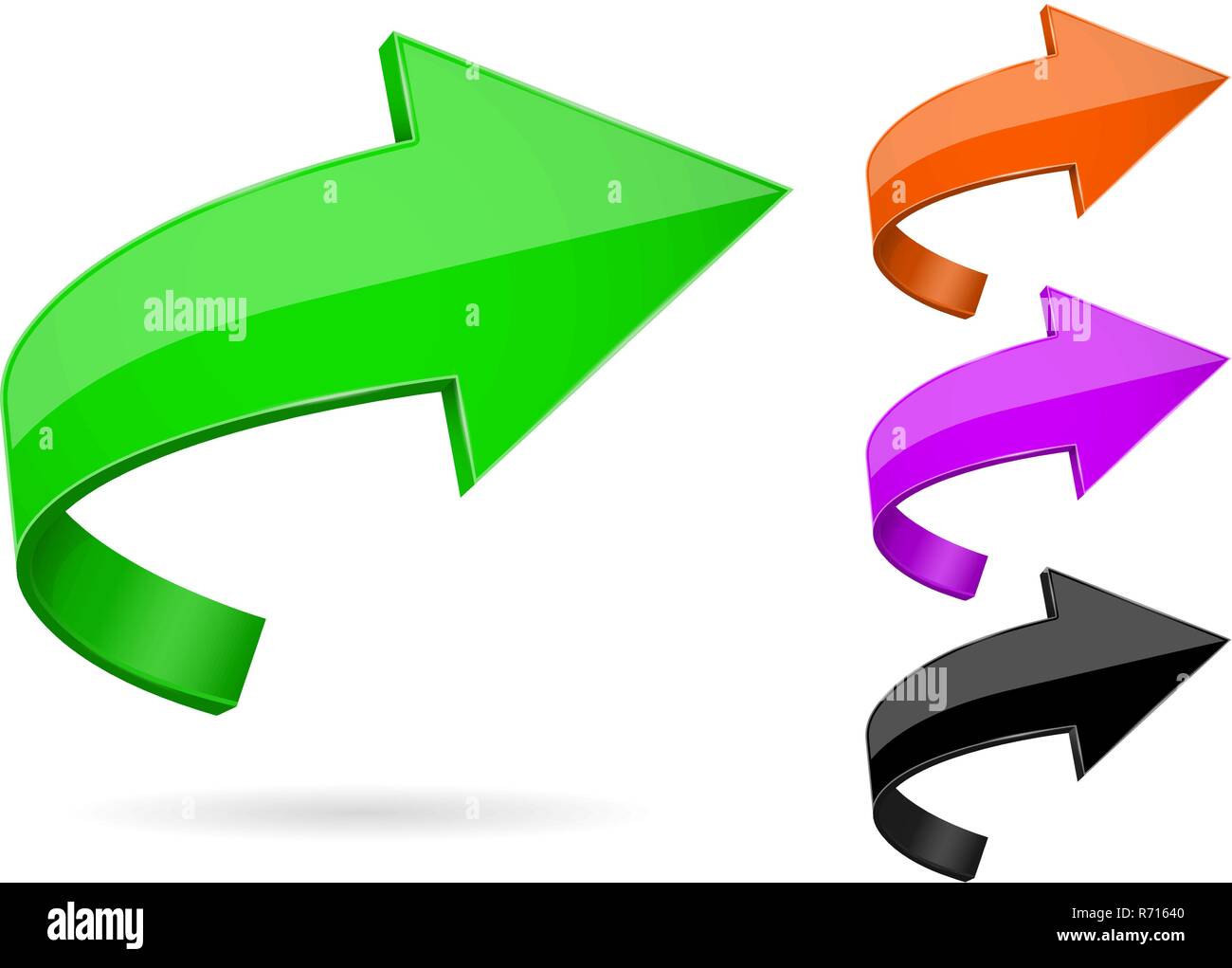Farbige 3D-Pfeile Stock Vektor
