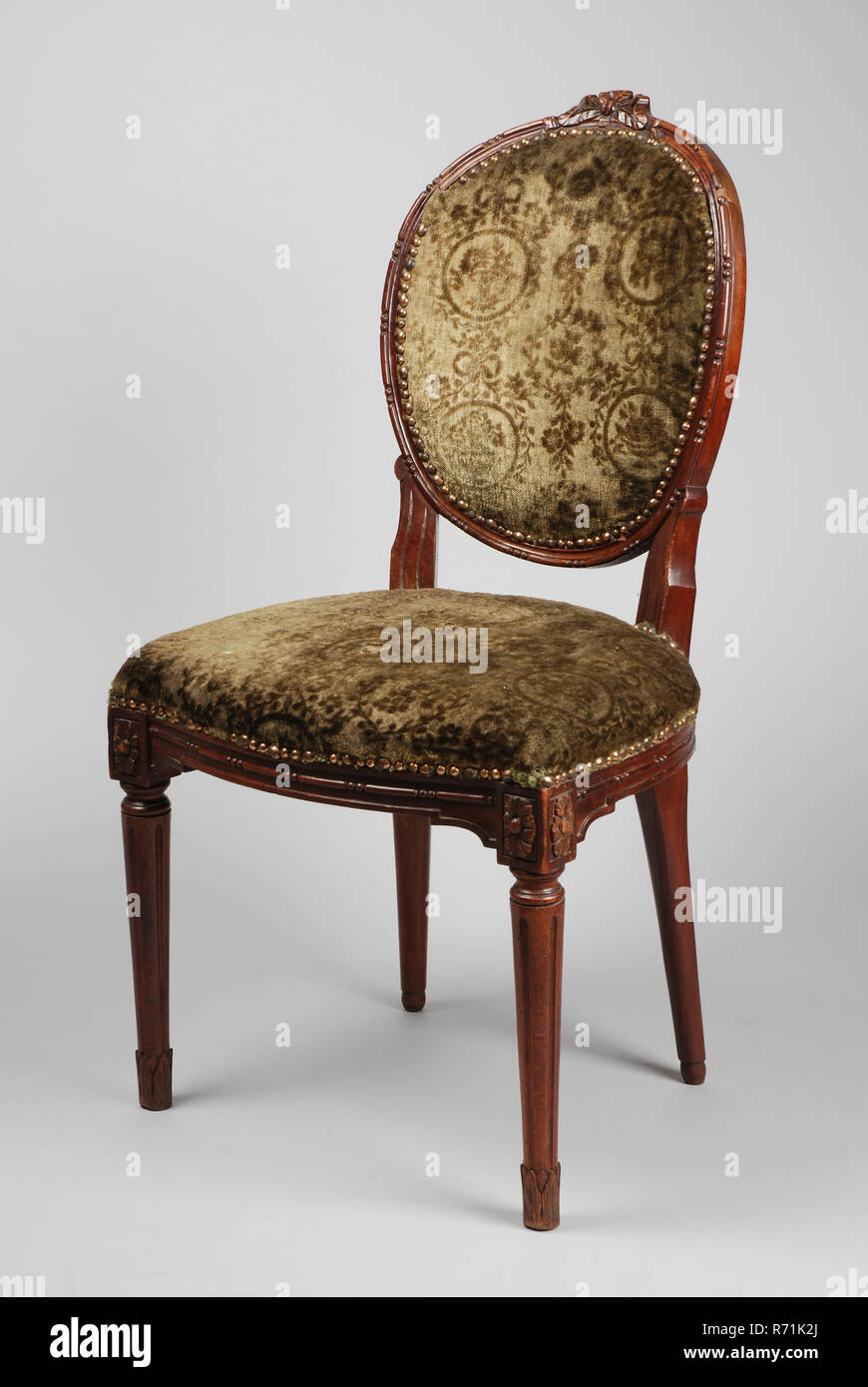 Mahagoni Louis Seize Medaillon Medaillon Stuhl Stuhl Sitz Mobel Mobel Innenarchitektur Holz Mahagoni Samt Metall Mit