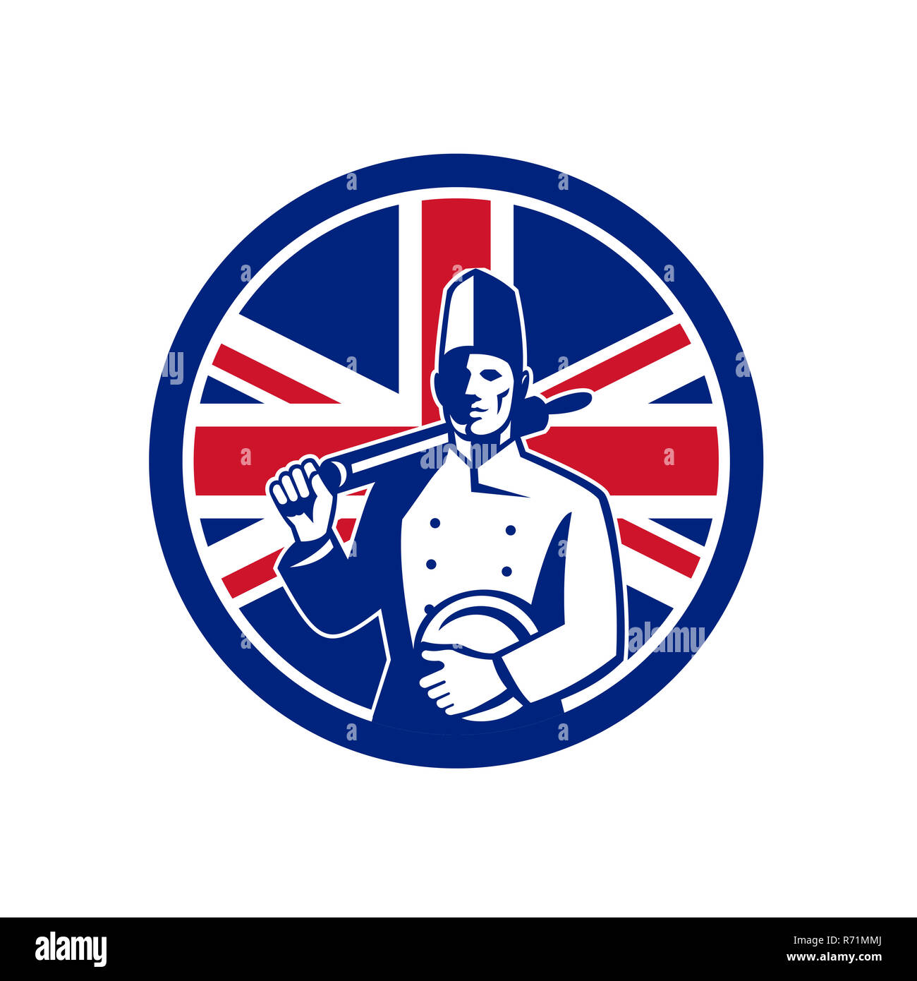 Britische Bäcker Union Jack Flagge Symbol Stockfoto